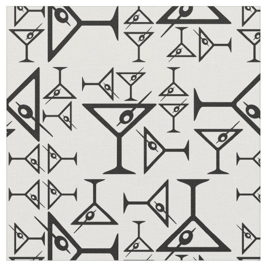  Martini Glasses Black & White Martini Stof (Close Up)