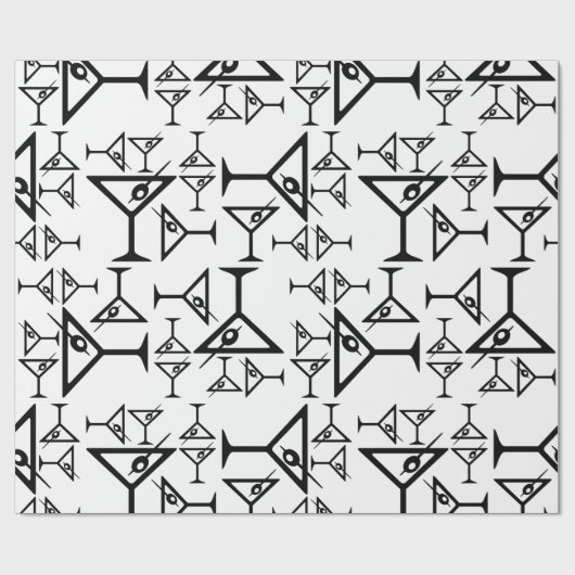 Martini Glasses CUSTOM ACHTERGROUND COLOR Cadeaupapier (Vlak)