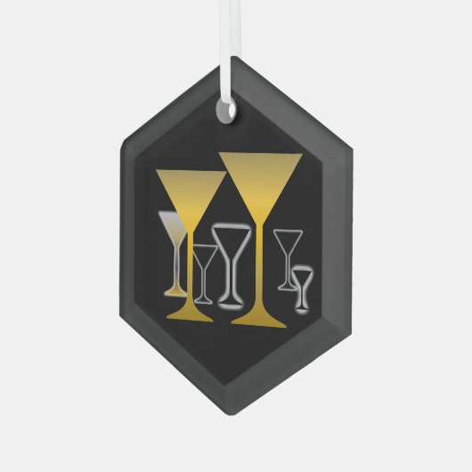 Martini Glasses Design Ornament (Voorkant links)