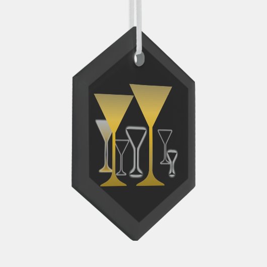 Martini Glasses Design Ornament (Voorkant Rechts)