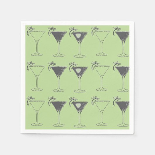 Martini Glasses Sketch Servet (Voorkant)