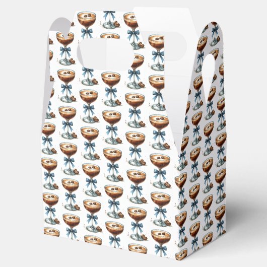 Martini glazen blauw boog patroon bedankdoosjes (Geopend)