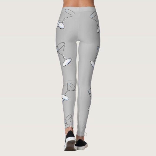 Martini glazen grijs Leggings (Achterkant)