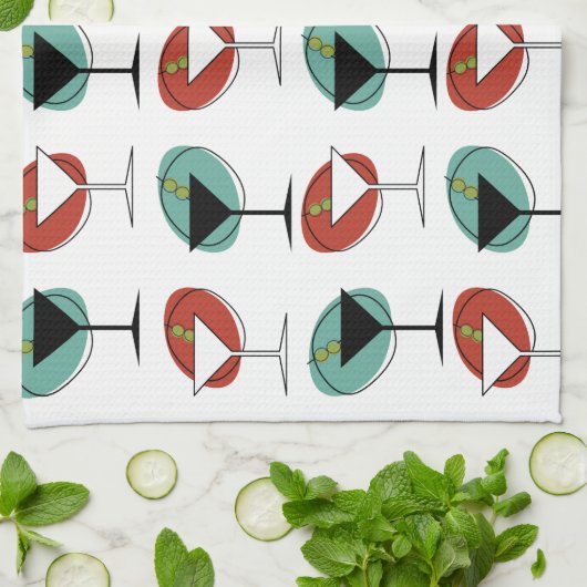 Martini glazen keukenhanddoek (Gevouwen)