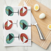 Martini glazen keukenhanddoek (Quarter Fold)