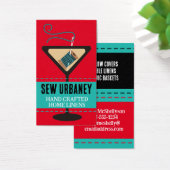 Martini glazen naald en draad naaigeschenk label visitekaartje (Bureau)