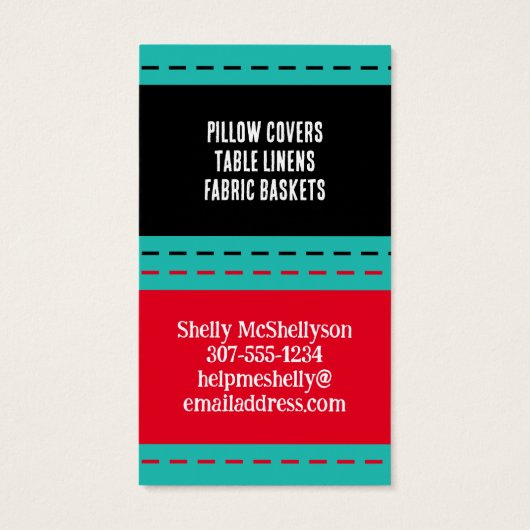 Martini glazen naald en draad naaigeschenk label visitekaartje (Achterkant)