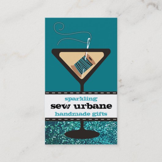 Martini glazen naaldnaaigarens visitekaartje (Voorkant)