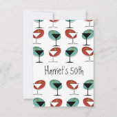 Martini glazen ontwerpverjaardag of partijuitnodig (Voorkant)