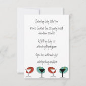 Martini glazen ontwerpverjaardag of partijuitnodig (Achterkant)