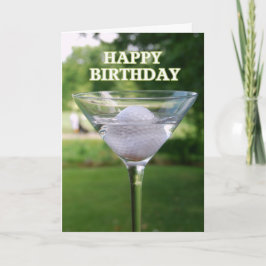 Martini Golf Ball Verjaardag Kaart