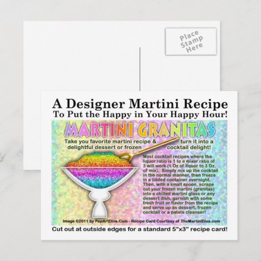 Martini Granitias Recepten Briefkaart (Voorkant / Achterkant)
