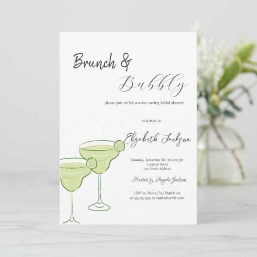 Martini Green Lemon Brunch & Bubbly Kaart (Staand voorkant)