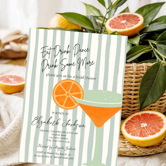 Martini Green Strepen Bruidsmeisjesfeest Kaart