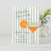 Martini Green Stripes Vrijgezellenfeest Kaart (Staand voorkant)