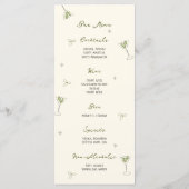 Martini Hand getekend dubbelzijdig diner en bar Menu (Achterkant)