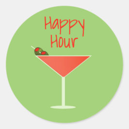 Martini Happy Hour Envelope Afdichtingen Ronde Sticker
