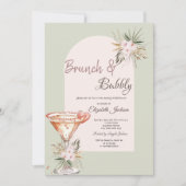 Martini Hart Boho Bloemen Brunch & Bubbels Kaart (Voorkant)
