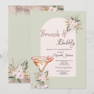 Martini Hart Boho Bloemen Brunch & Bubbels Kaart