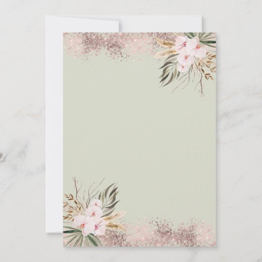 Martini Hart Boho Bloemen Brunch & Bubbelwijn Kaart (Achterkant)