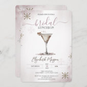 Martini Heart Snowflakes bruidslunch Kaart (Voorkant / Achterkant)