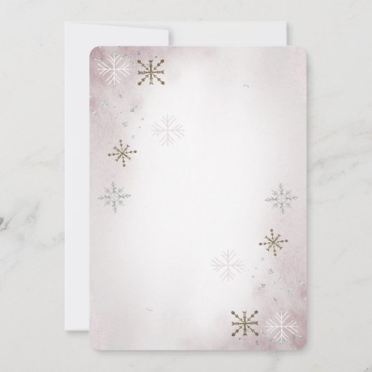 Martini Heart Snowflakes bruidslunch Kaart (Achterkant)