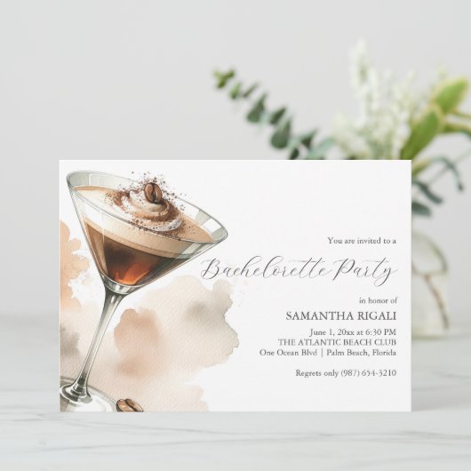 Martini Horizontale Bachelorette Uitnodigingen (Staand voorkant)