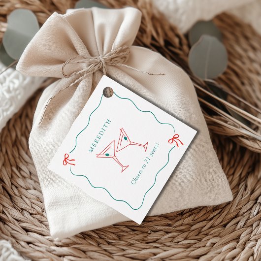 Martini juicht voor 21 jaar verjaardagsfeest bedankjes labels