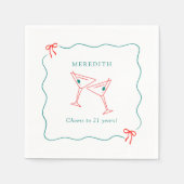 Martini juicht voor 21 jaar verjaardagsfeest servet (Voorkant)