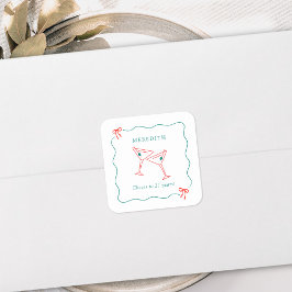 Martini juicht voor 21 jaar verjaardagsfeest vierkante sticker