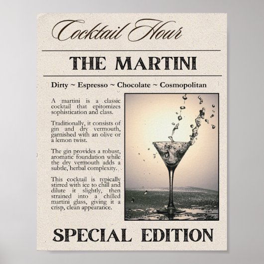 Martini krant Art Print (Voorkant)