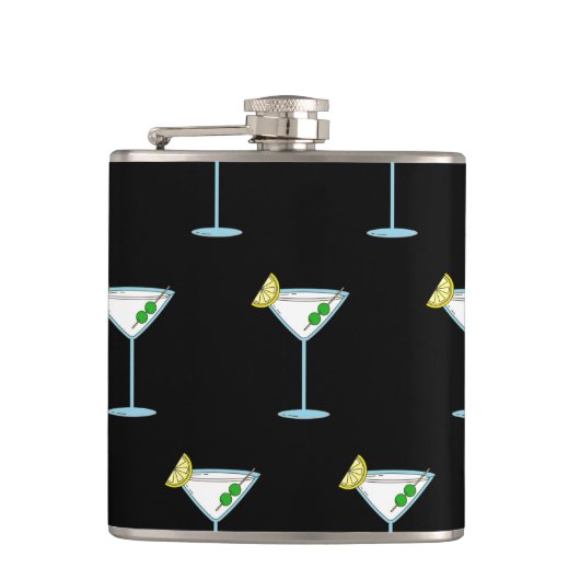 Martini Liefhebbers Cocktailglas Barman Alcohol Heupfles (Voorkant)
