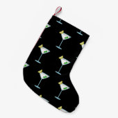 Martini Liefhebbers Cocktailglas Bartender Alcohol Kleine Kerstsok (Voorkant (Hangend))
