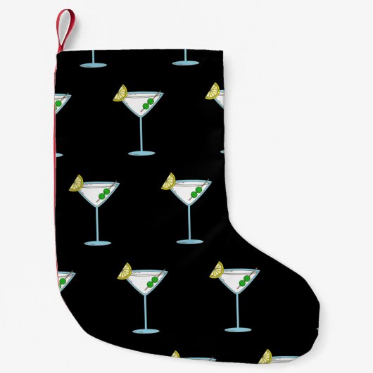 Martini Liefhebbers Cocktailglas Bartender Alcohol Kleine Kerstsok (Voorkant)