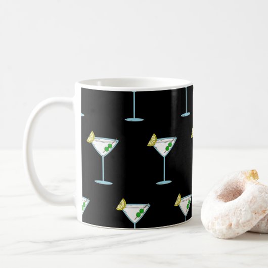 Martini Liefhebbers Cocktailglas Bartender Alcohol Koffiemok (Met donut)