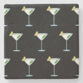Martini Liefhebbers Cocktailglas Bartender Alcohol Stenen Onderzetter (Voorkant)