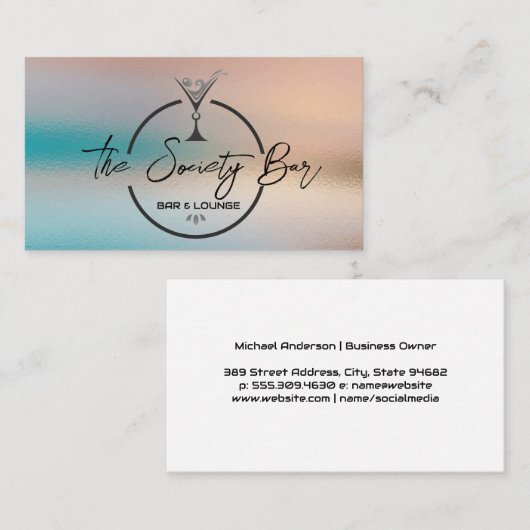 Martini Logo | Bar Lounge Visitekaartje (Voorkant / Achterkant)
