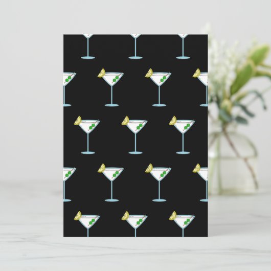 Martini Lovers Cocktail Glass Bartender Alcohol Bedankkaart (Staand voorkant)
