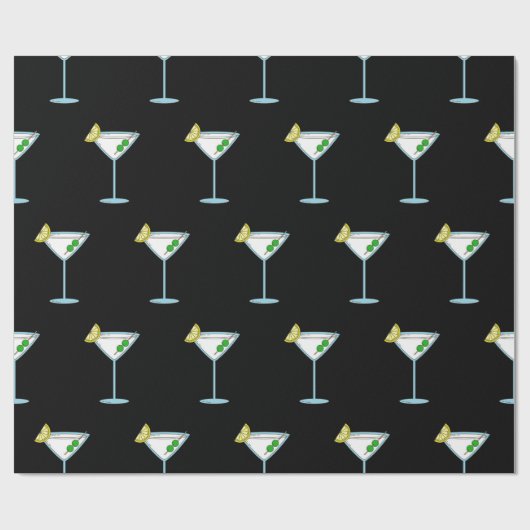 Martini Lovers Cocktail Glass Bartender Alcohol Cadeaupapier (Vlak)