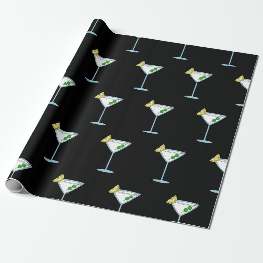 Martini Lovers Cocktail Glass Bartender Alcohol Cadeaupapier (Uitgerold)
