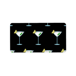 Martini Lovers Cocktail Glass Bartender Alcohol Etiket