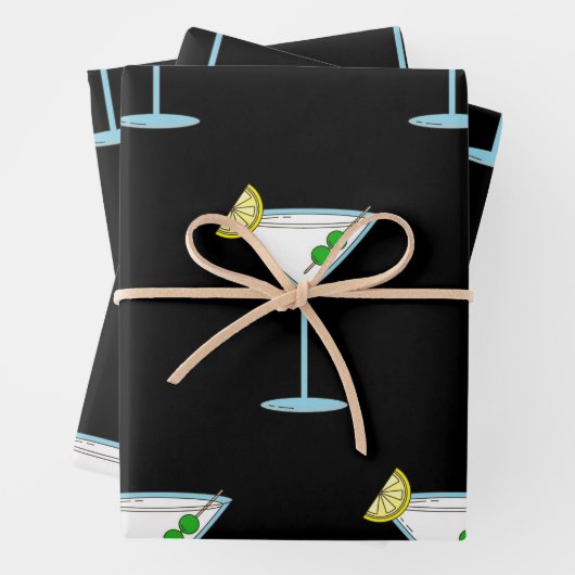 Martini Lovers Cocktail Glass Bartender Alcohol Inpakpapier Vel (In situ)