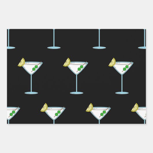 Martini Lovers Cocktail Glass Bartender Alcohol Inpakpapier Vel (Voorkant)