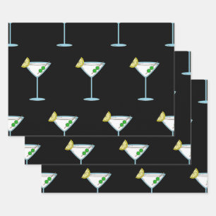 Martini Lovers Cocktail Glass Bartender Alcohol Inpakpapier Vel