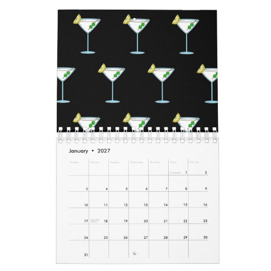 Martini Lovers Cocktail Glass Bartender Alcohol Kalender (Jan 2027)
