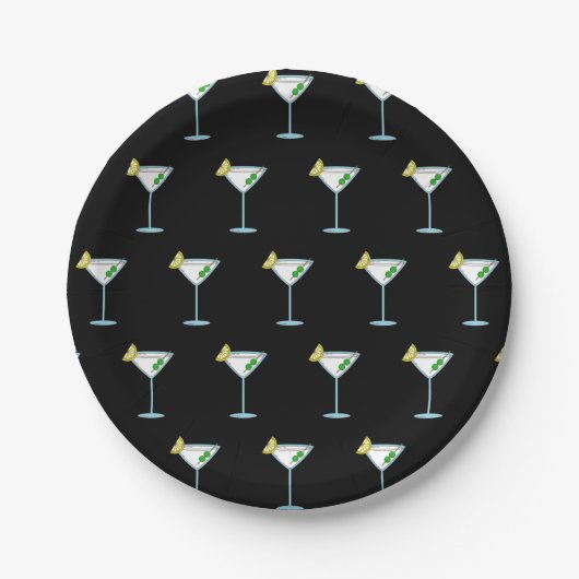 Martini Lovers Cocktail Glass Bartender Alcohol Papieren Bordje (Voorkant)
