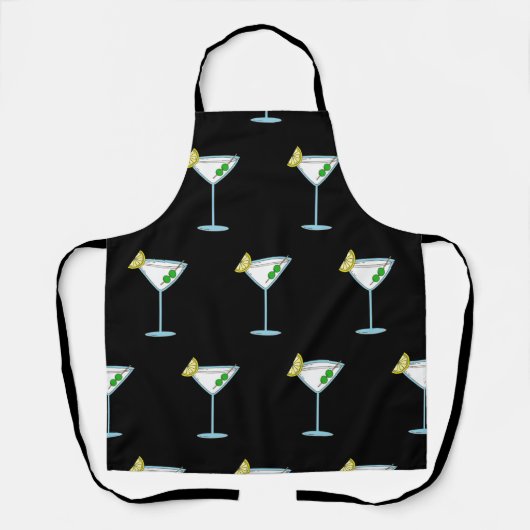 Martini Lovers Cocktail Glass Bartender Alcohol Schort (Voorkant)