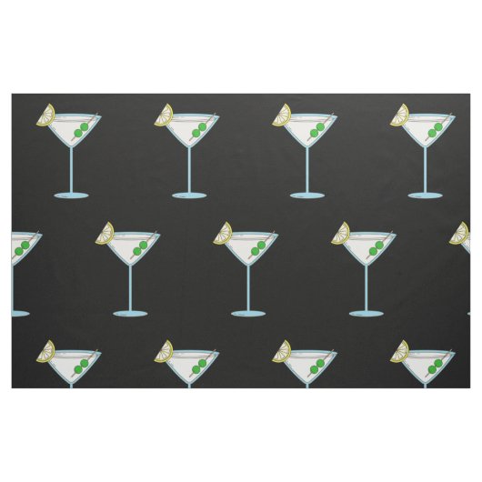 Martini Lovers Cocktail Glass Bartender Alcohol Stof (Fat Quarter)