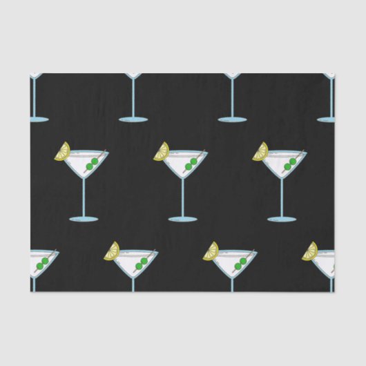 Martini Lovers Cocktail Glass Bartender Alcohol Tissuepapier (Voorkant)