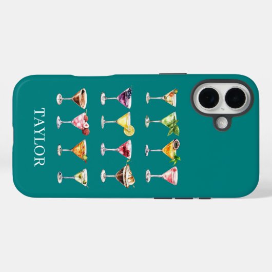 Martini Madness Monogram Case-Mate iPhone Case (Achterkant (horizontaal))